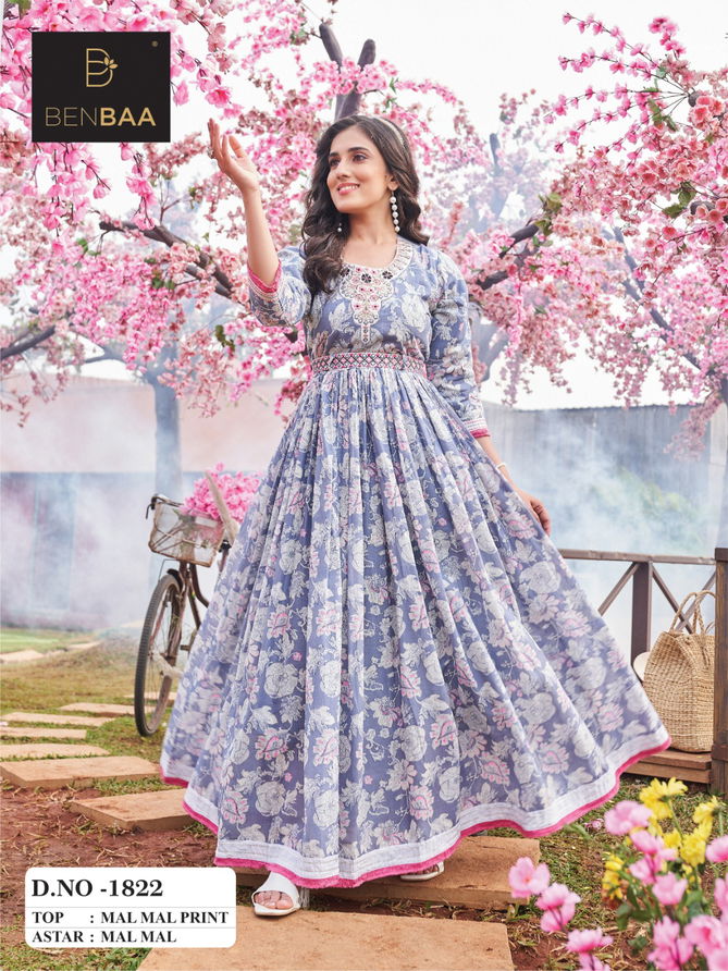 Blossoming Benbaa Designe Size Set Wholesale Anarkali Kurtis Catalog